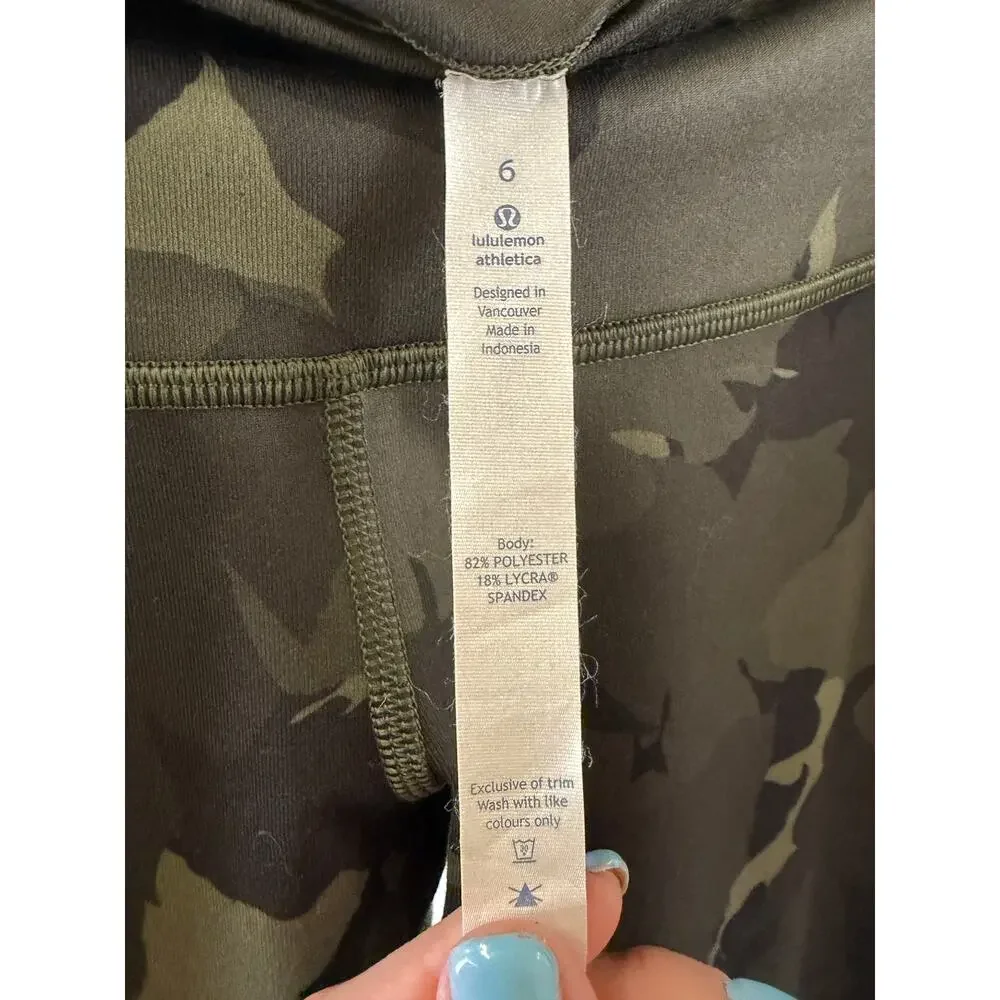 Lululemon Green Ankle Leggings Size 6 Pre-Owned Excellent